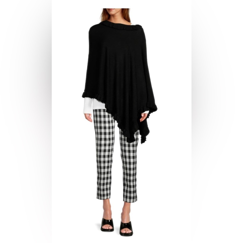 SOFIA CASHMERE
Wool Blend Ruffled Poncho